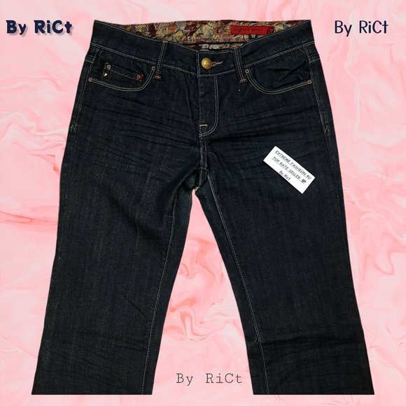 Vigoss Bootcut Women's Jeans Size 28x33 Stretch Blue Denim Flap Pockets Low Rise - Picture 3 of 12